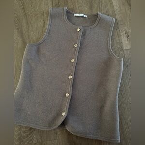 Abercrombie & Fitch Sleeveless Knit Button Vest Top Size M